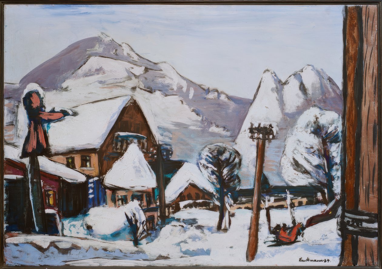 Paisaje nevado en Garmisch de Max Beckmann