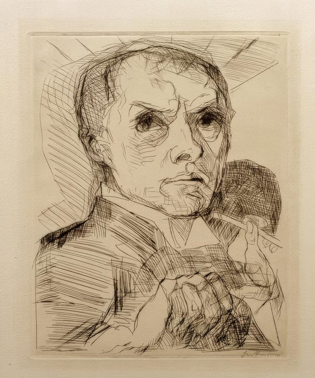 Autorretrato con lápiz de Max Beckmann