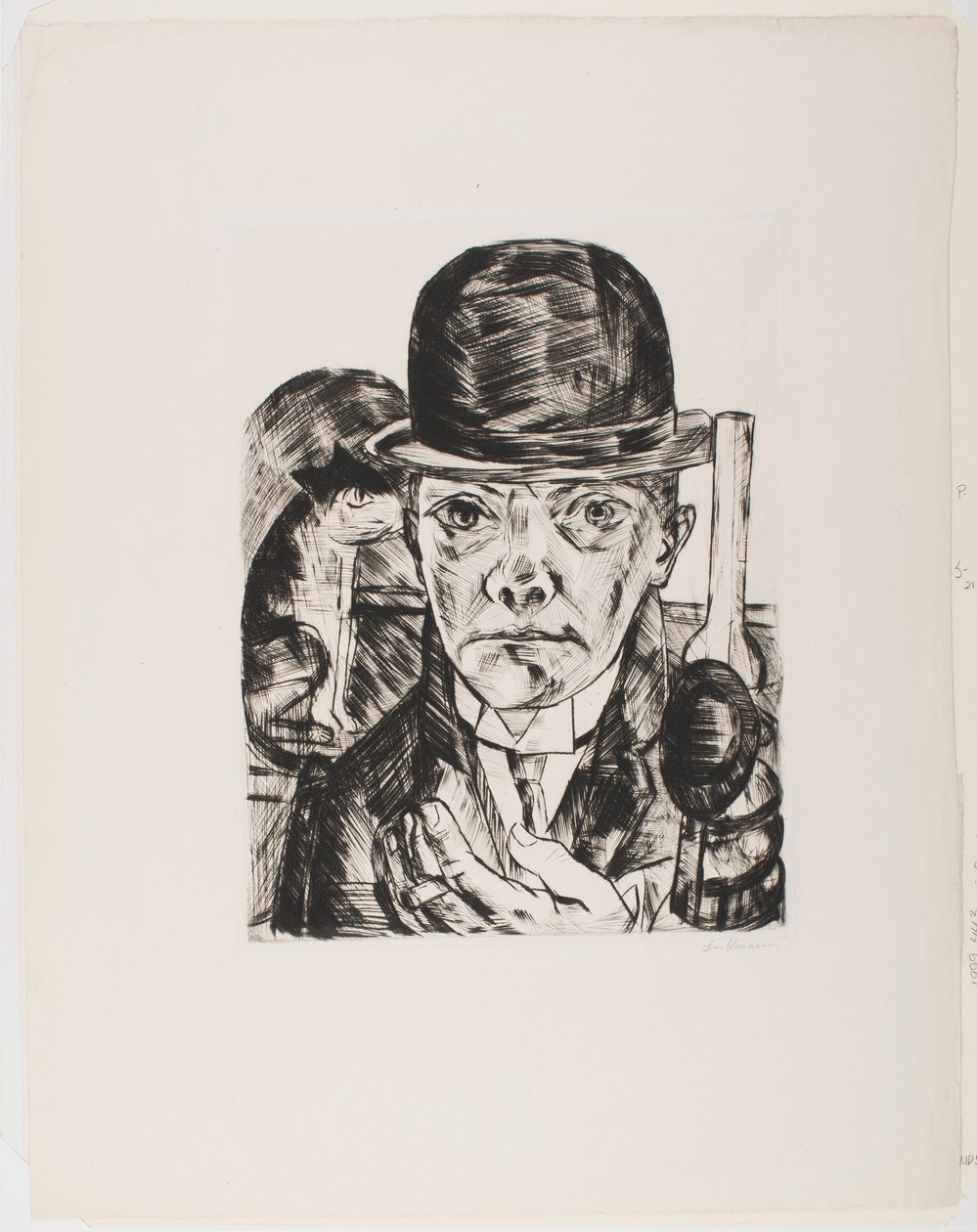 Autorretrato con bombín de Max Beckmann