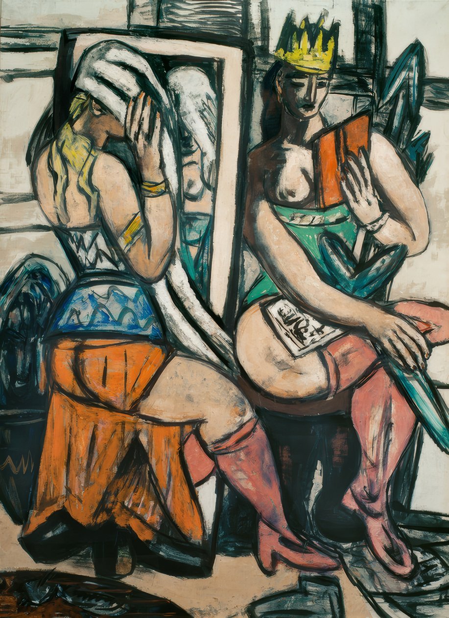 Dos actrices en el vestuario de Max Beckmann