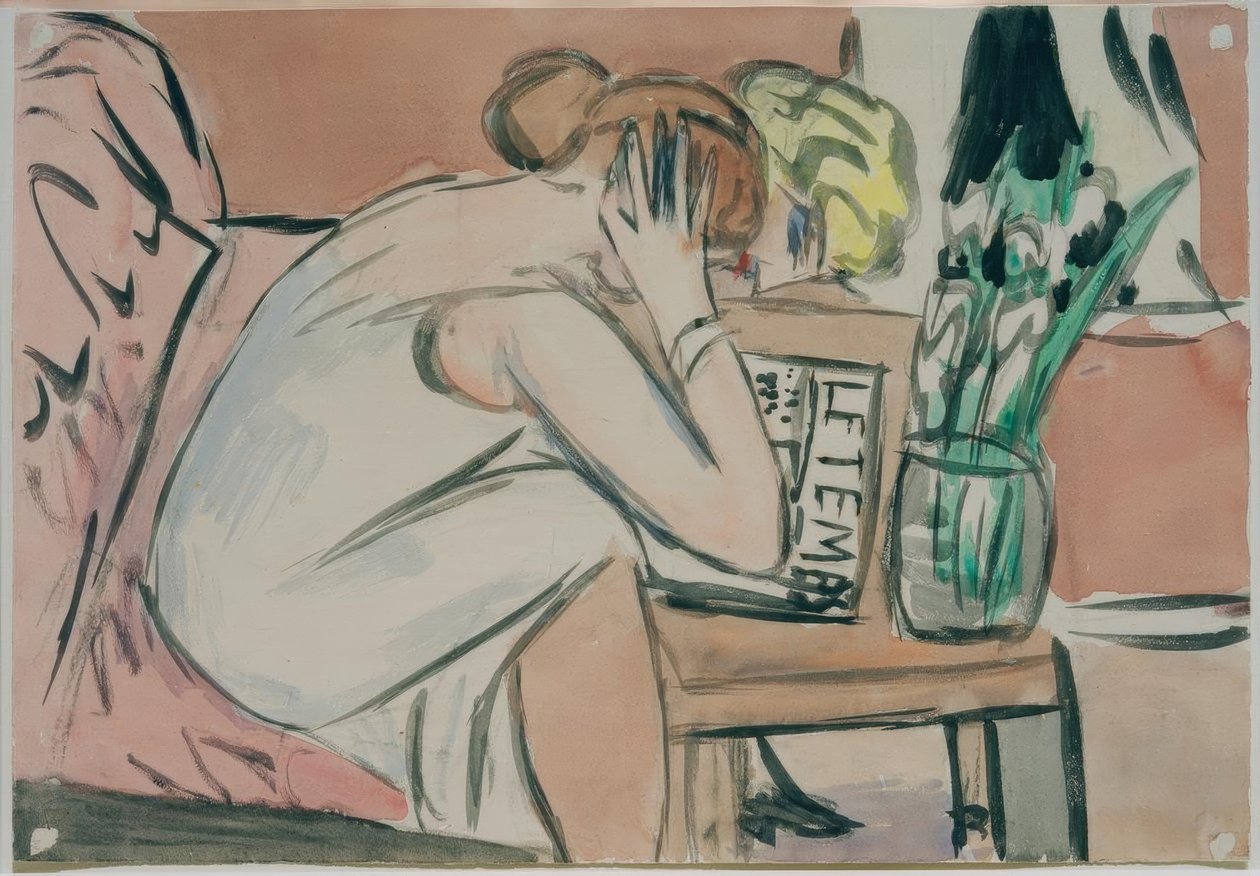Dos niñas leyendo de Max Beckmann