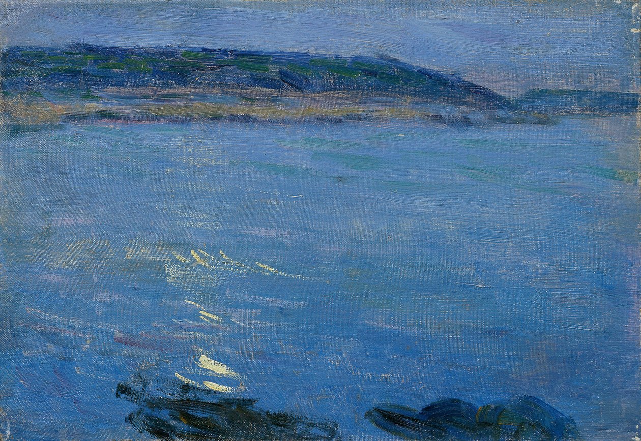 Paisaje marino azul a la luz de la luna de Max Kurzweil