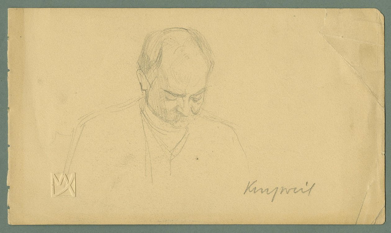 Boceto de un caballero con media calva de Max Kurzweil