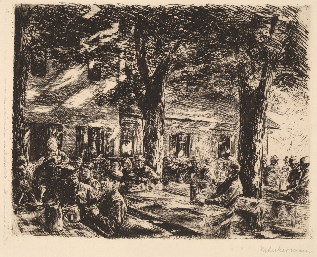 Un jardín de taberna en Rosenheim de Max Liebermann