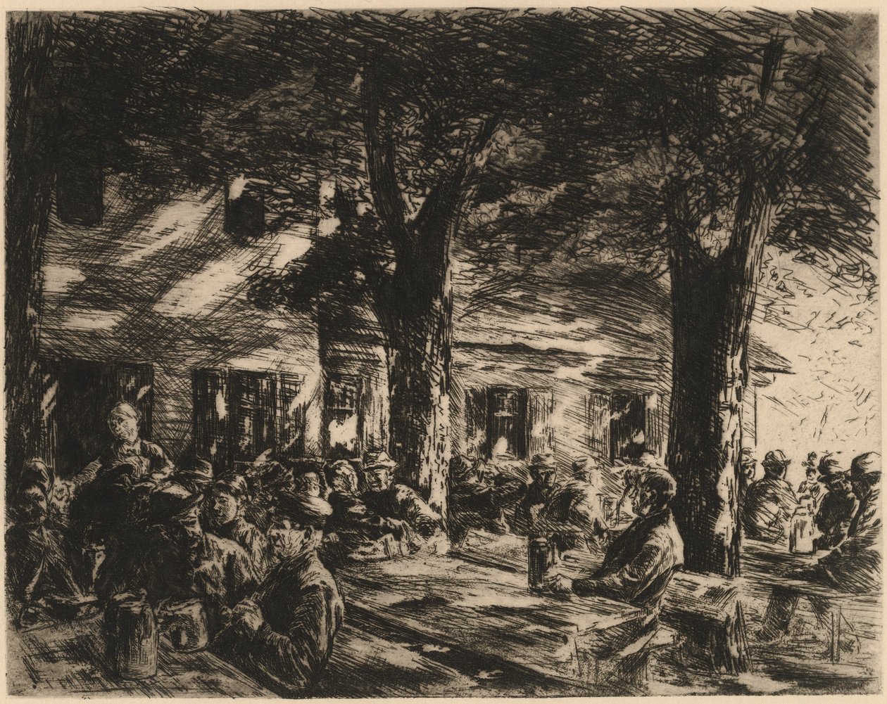 Un jardín de taberna en Rosenheim, 1895 de Max Liebermann