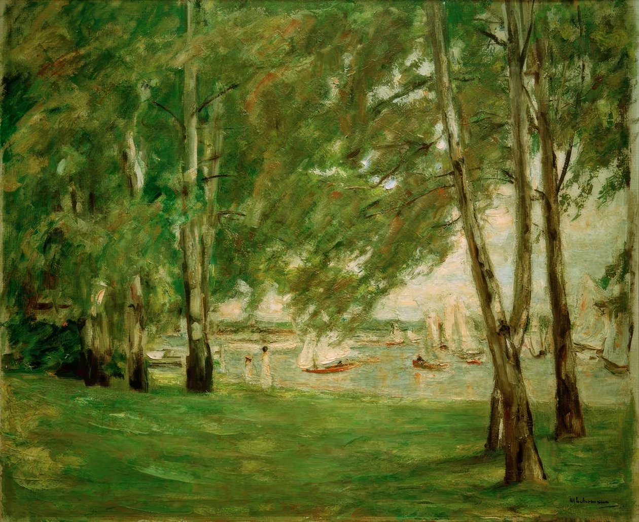 Abedules en la orilla del Wannsee hacia el este de Max Liebermann