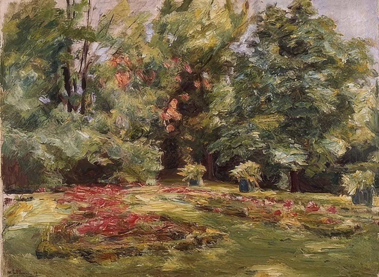 Terraza de flores en el jardín de Wannsee, 1924 de Max Liebermann