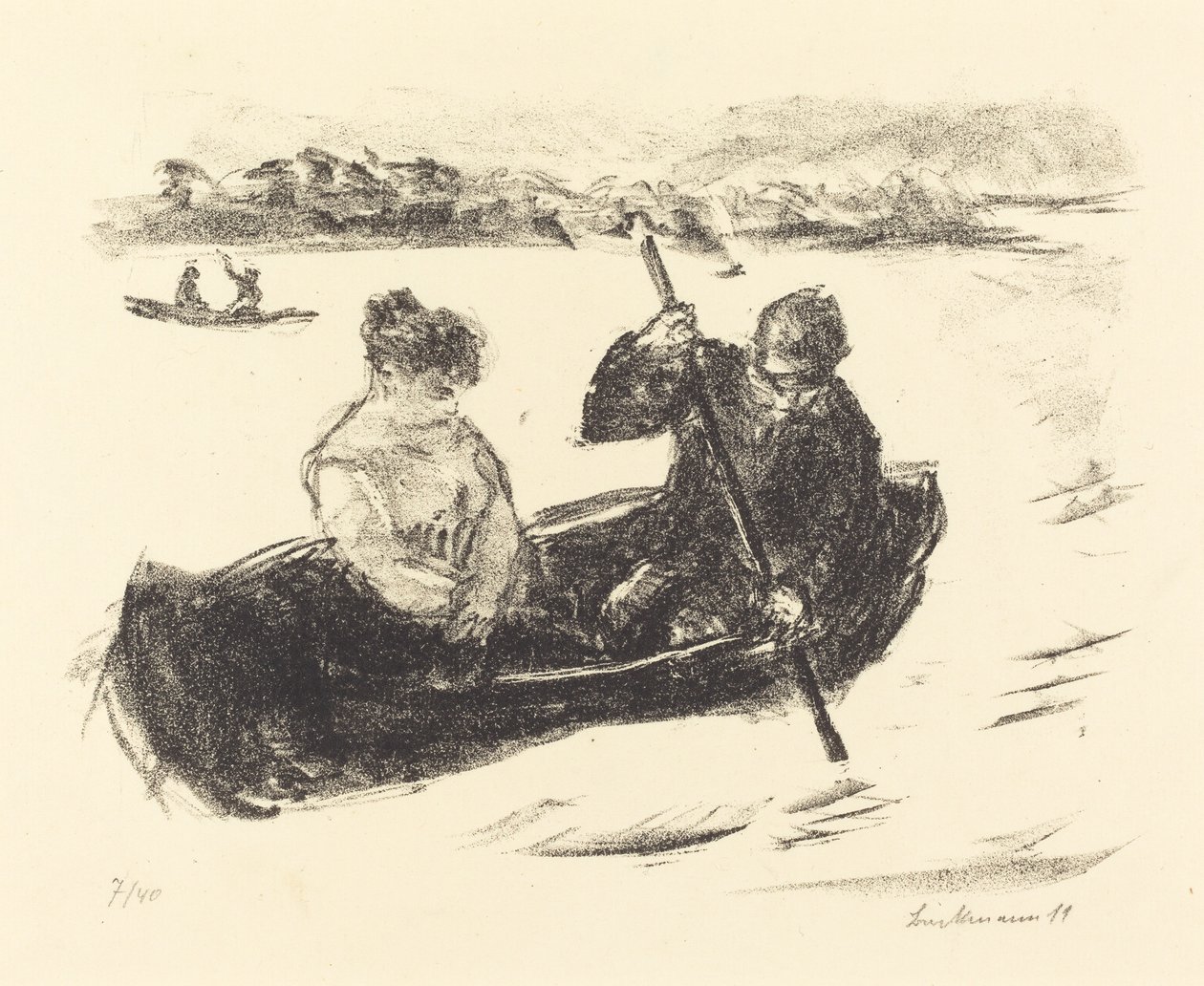 Paseo en canoa, 1919 de Max Liebermann