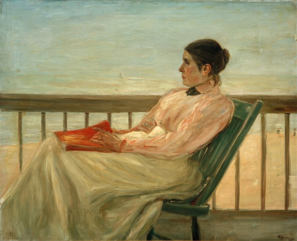 La esposa del artista en la playa de Max Liebermann