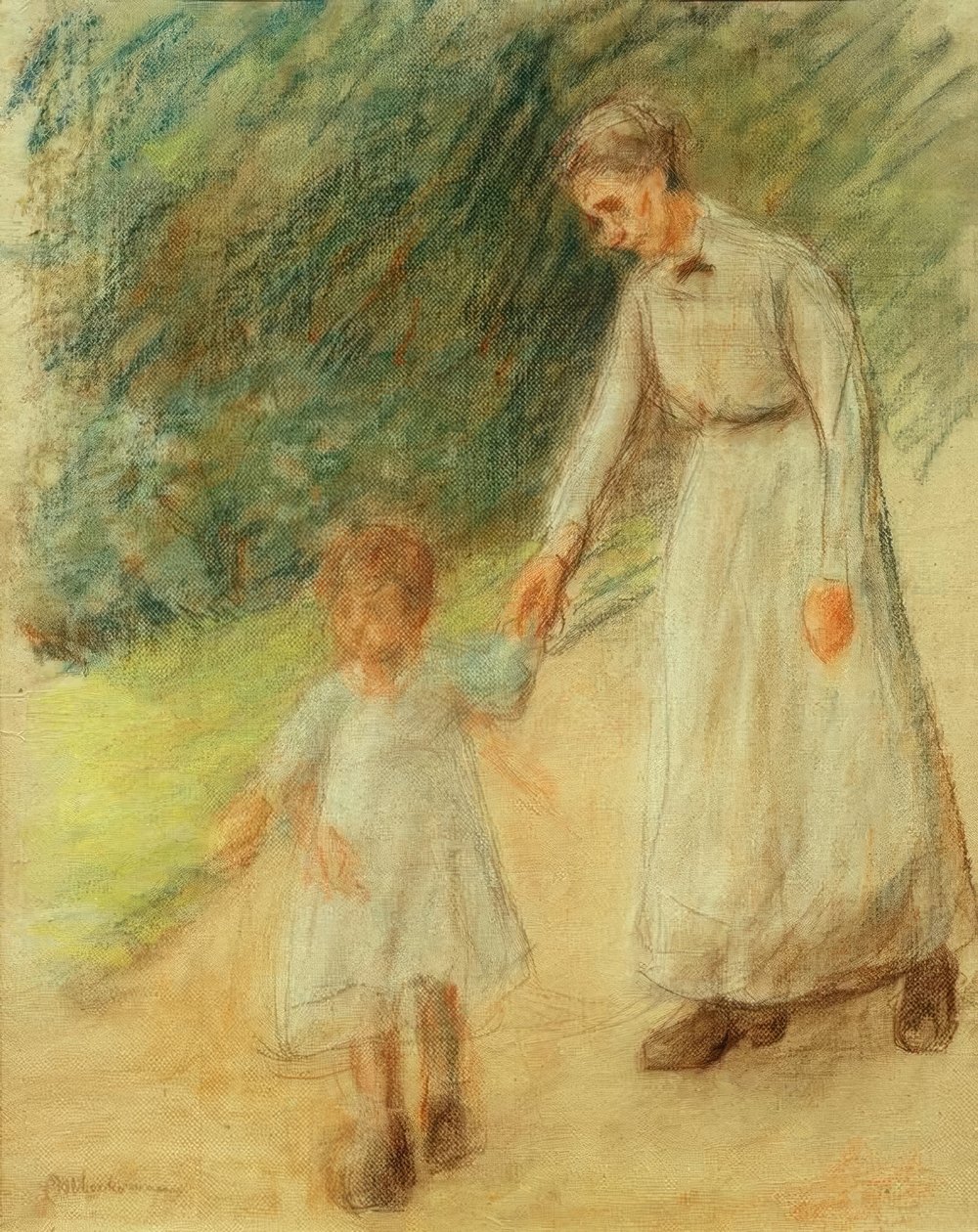 Nieta con niñera de Max Liebermann