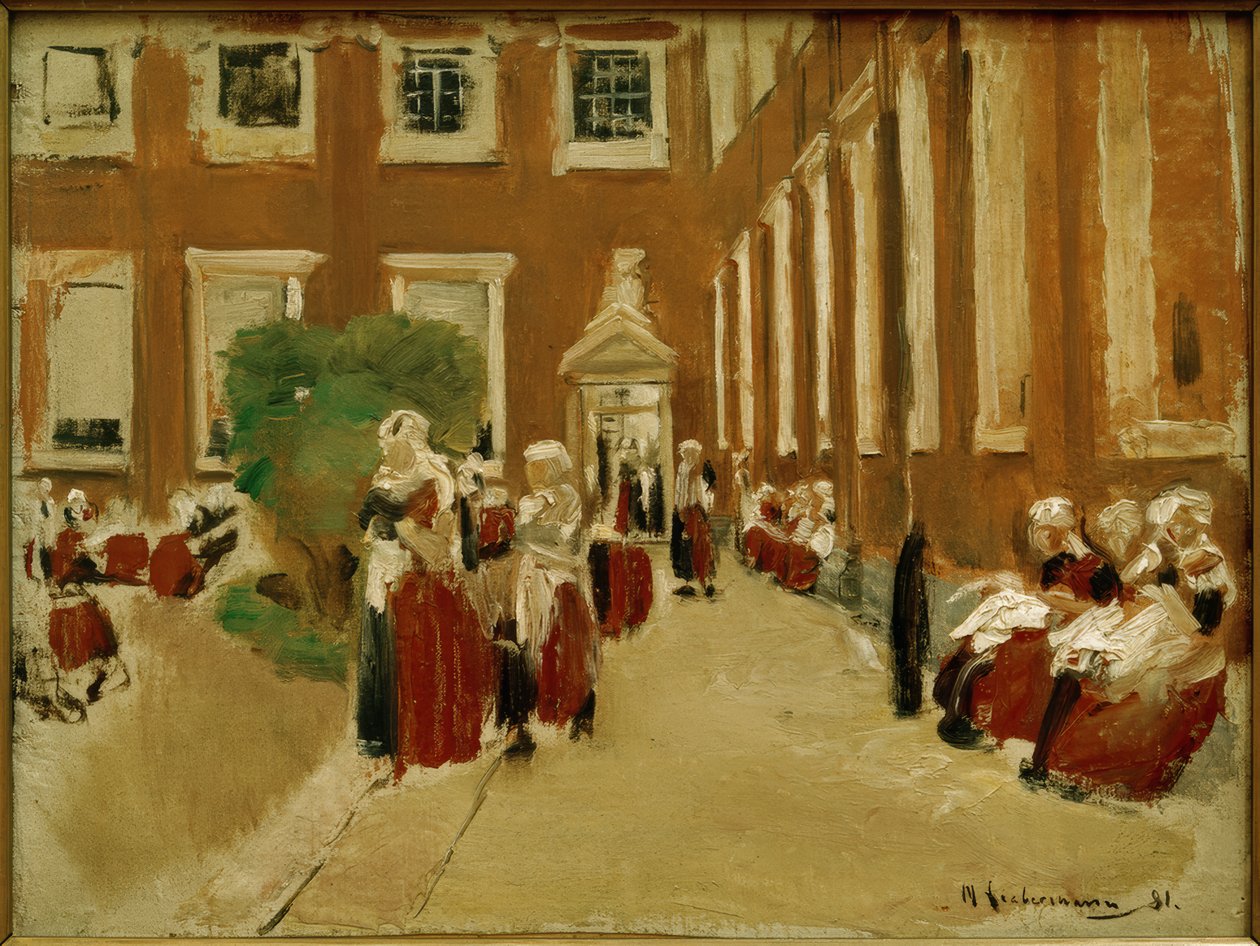 Recreo en el orfanato de Ámsterdam de Max Liebermann