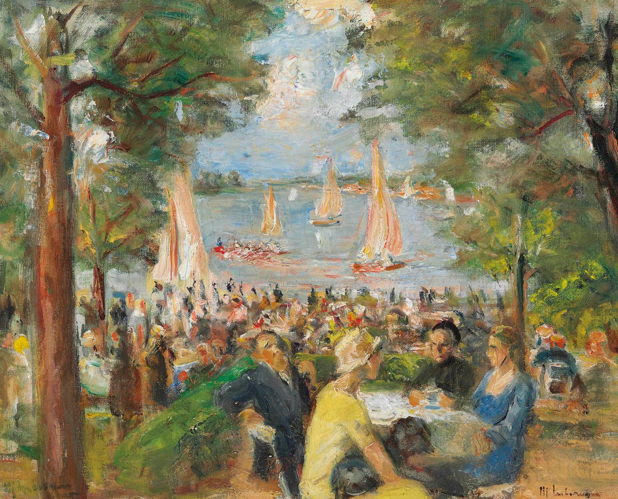 Restaurante jardín en el Havel, 1934 de Max Liebermann