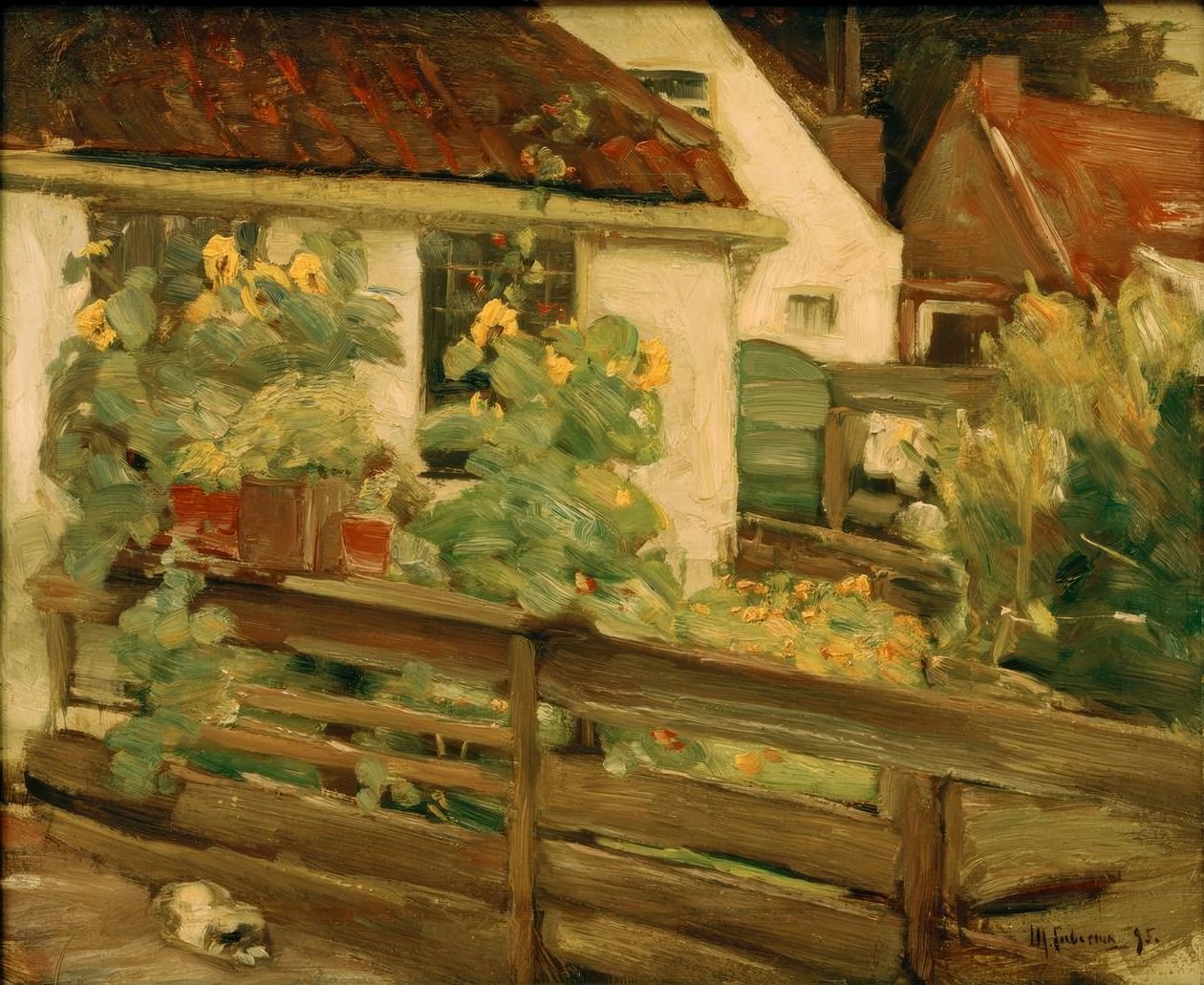 Jardín con girasoles de Max Liebermann