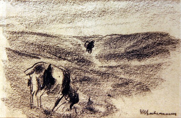 Cabra Mordisqueando, c.1890 de Max Liebermann