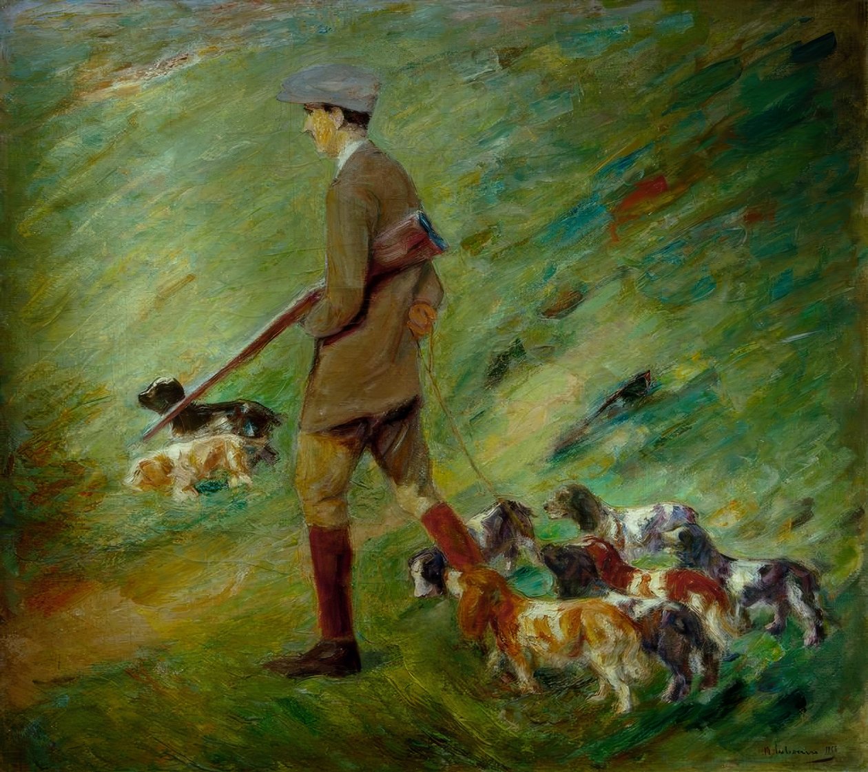 Cazador en las Dunas – Entrenador con Perros de Max Liebermann