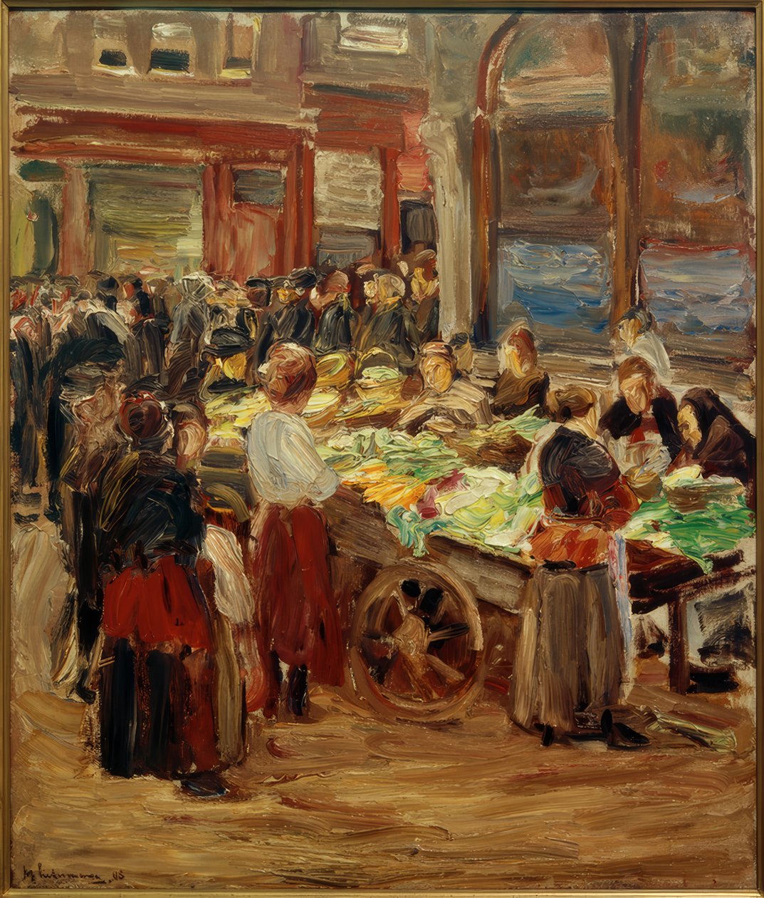 Judengasse en Ámsterdam - Mercado de verduras de Max Liebermann