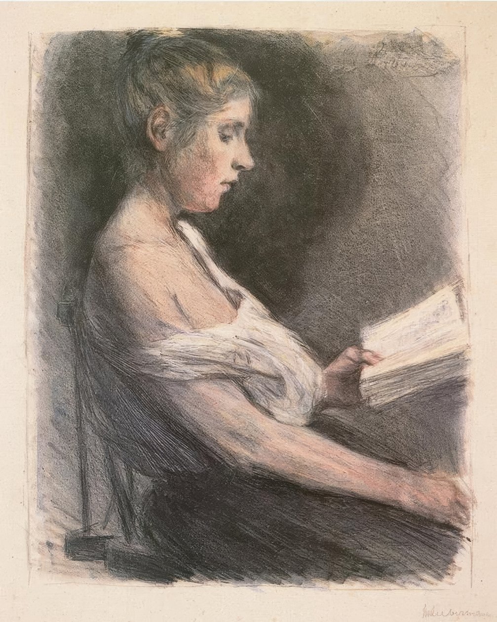 Niña leyendo de Max Liebermann