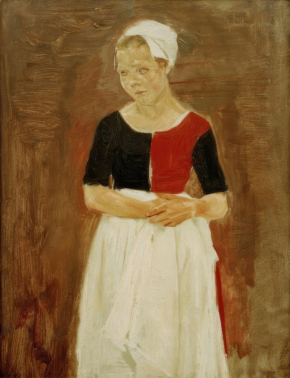 M. Liebermann, Niña huérfana de pie de Max Liebermann