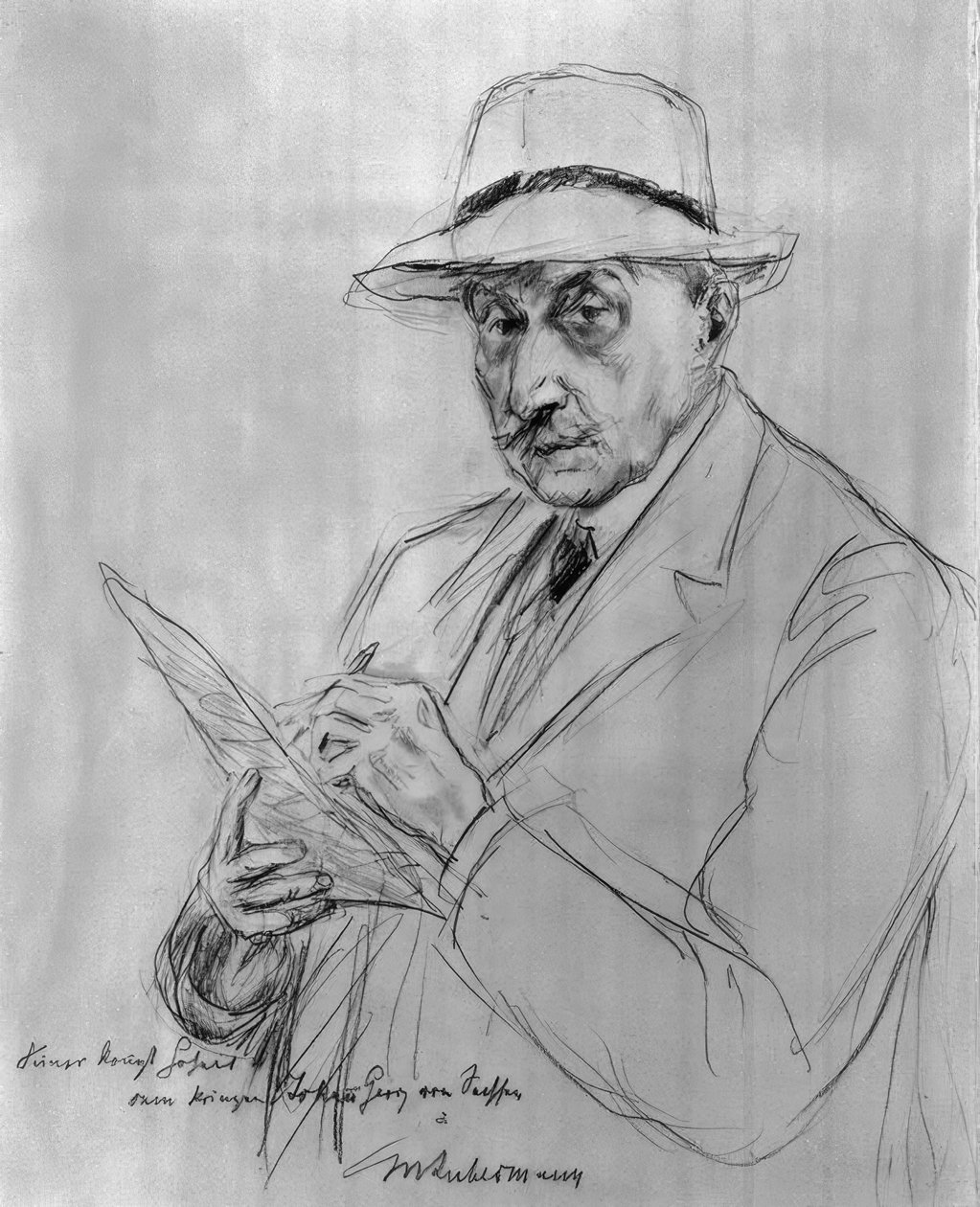 Autorretrato con sombrero panamá de Max Liebermann