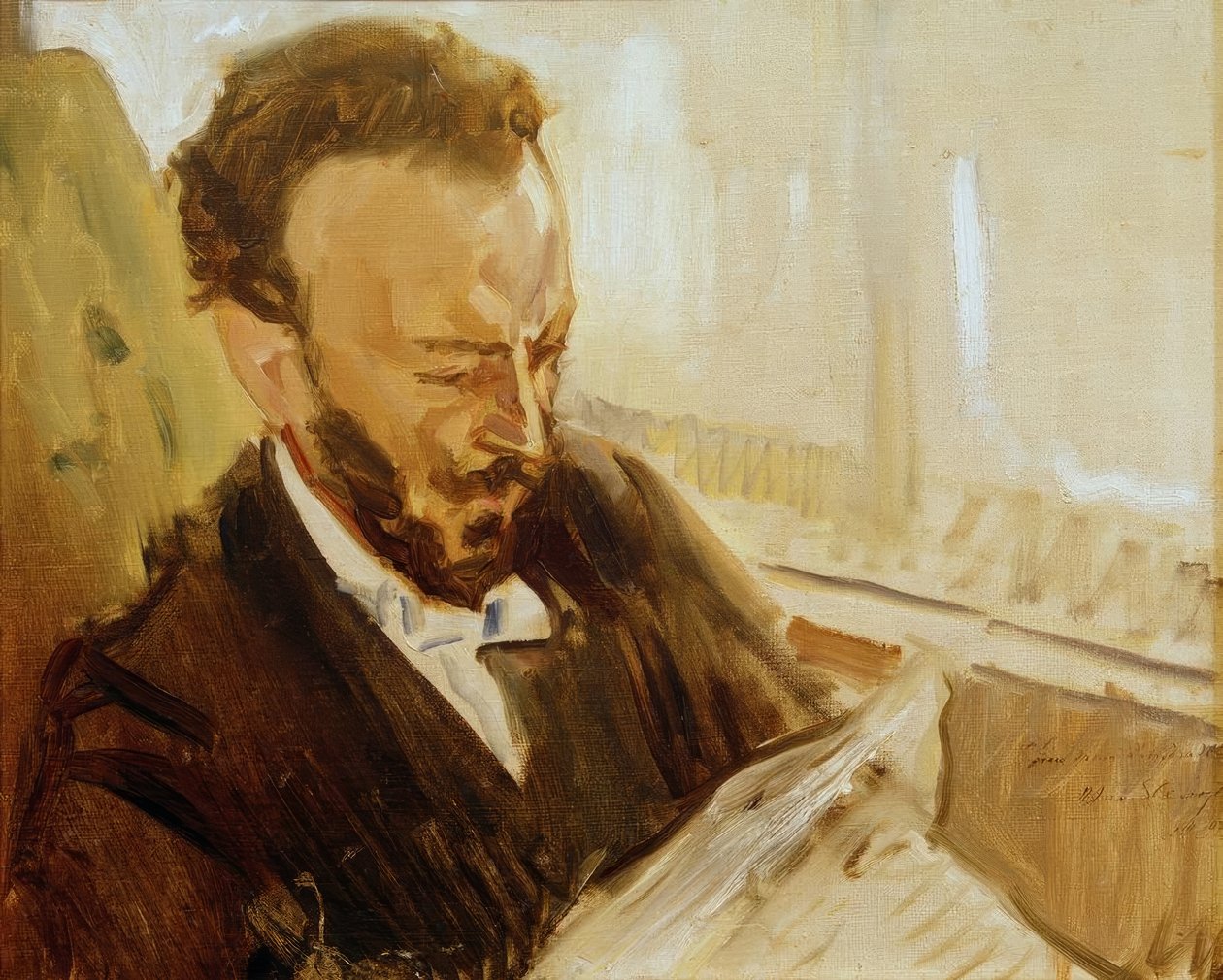 Francisco d’Andrade, leyendo el periódico de Max Slevogt
