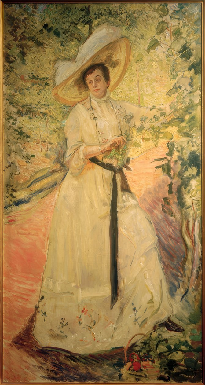 Nini en la espaldera de vino de Max Slevogt