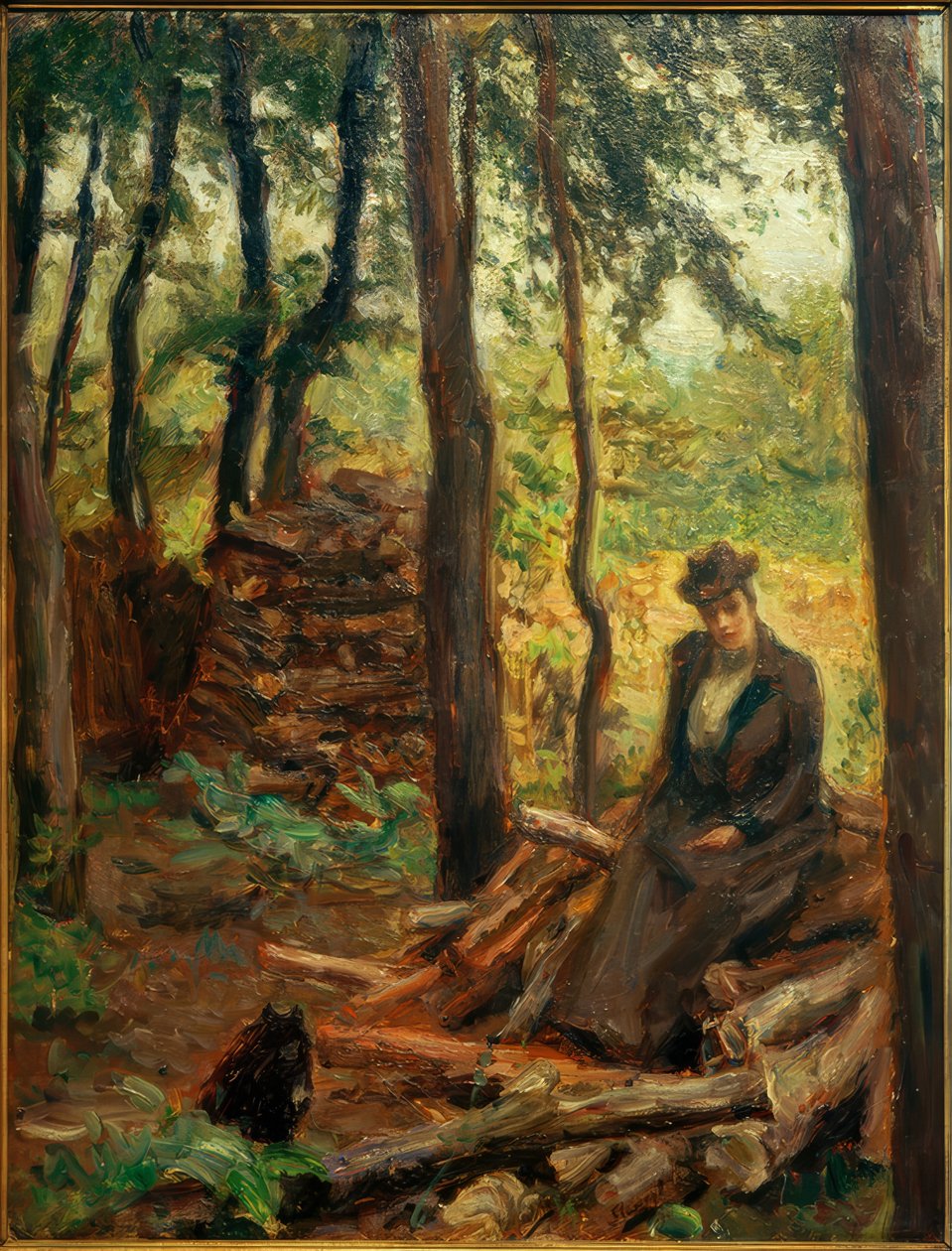 Nini en la pila de madera de Max Slevogt
