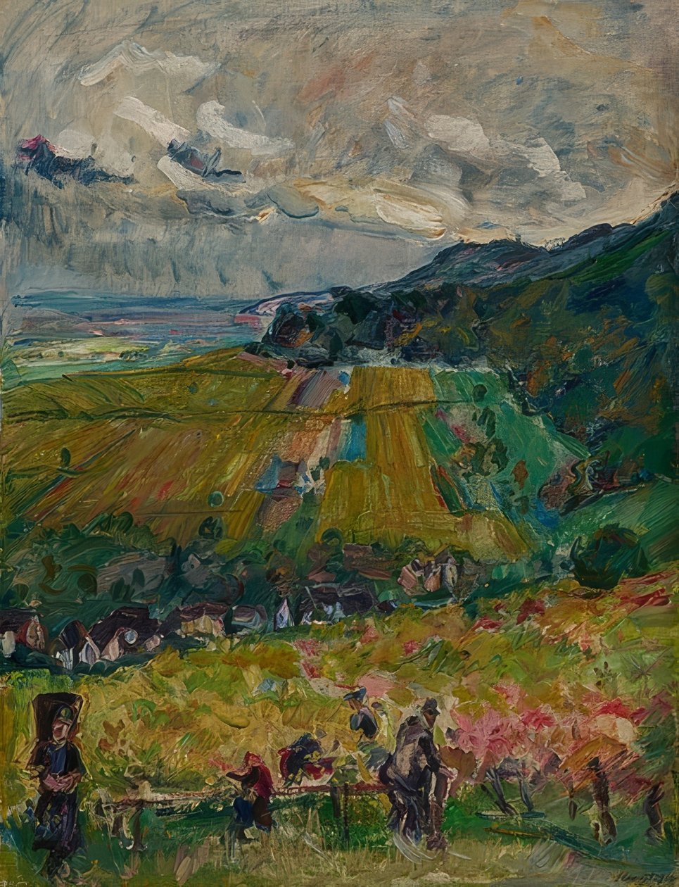 Paisaje del Palatinado, Vendimia en Neucastel de Max Slevogt