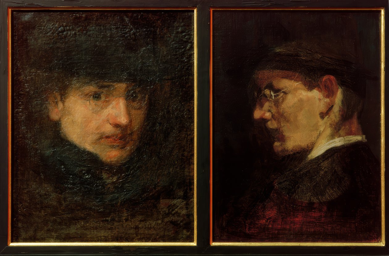 Autorretrato / Autorretrato de perfil de Max Slevogt