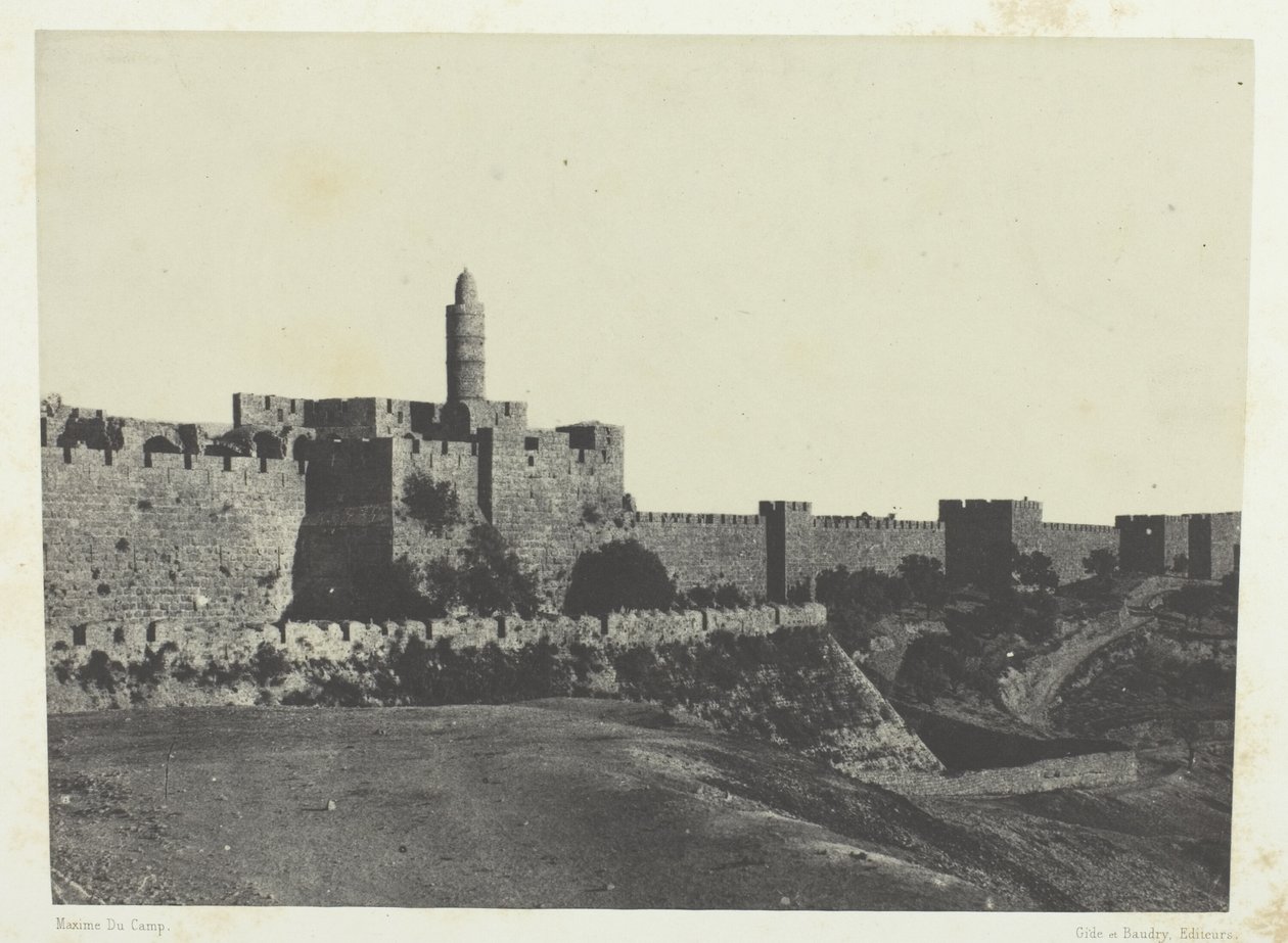 Jerusalén, Murallas Occidentales; Palestina de Maxime Du Camp