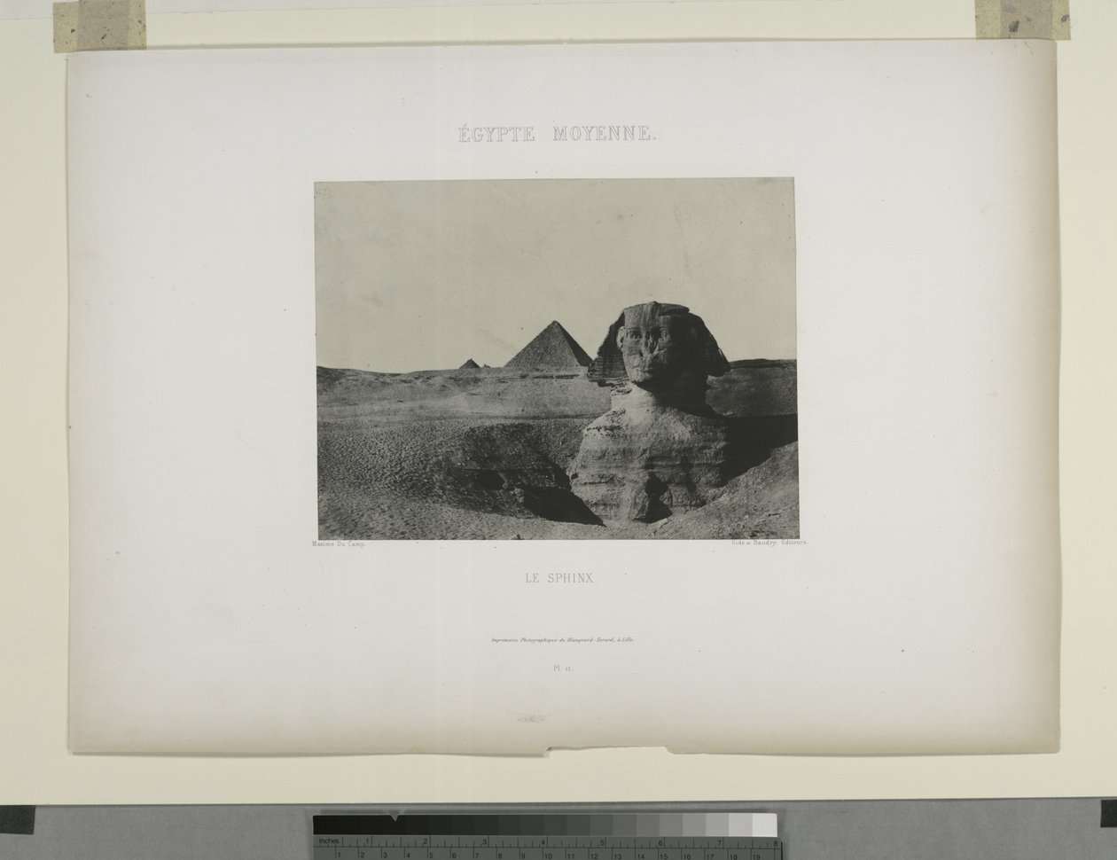 El Esfinge, Egipto (foto en blanco y negro) de Maxime Du Camp