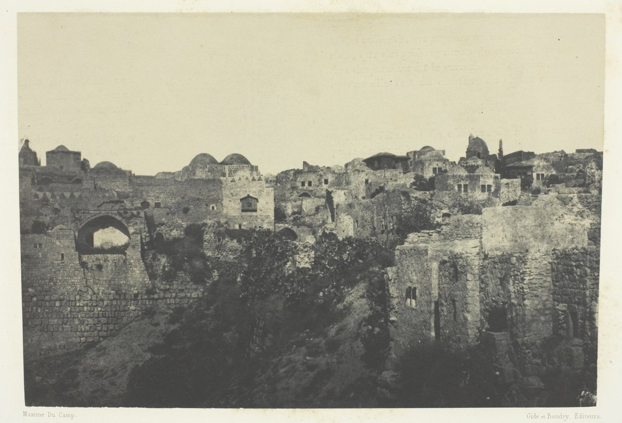 Barrio occidental, Jerusalén; Palestina de Maxime Du Camp