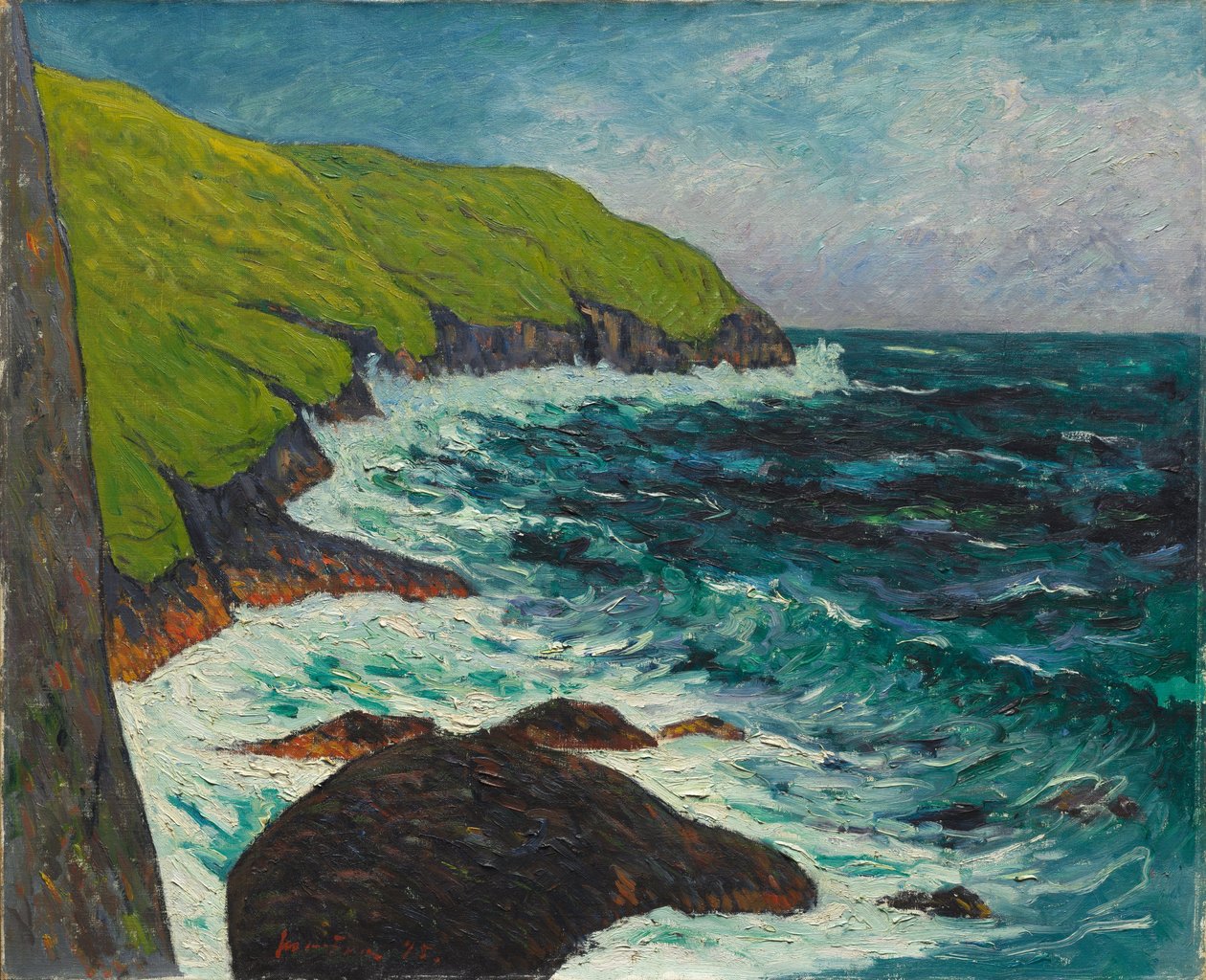 Los acantilados de Beg-ar-Fry, Saint-Jean-du-Doigt de Maxime Emile Louis Maufra