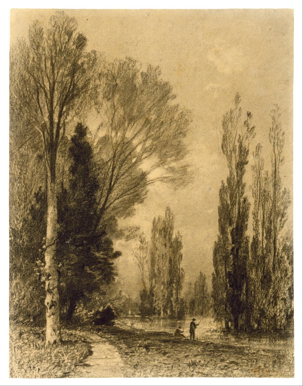 Paisaje fluvial al atardecer de Maxime Lalanne
