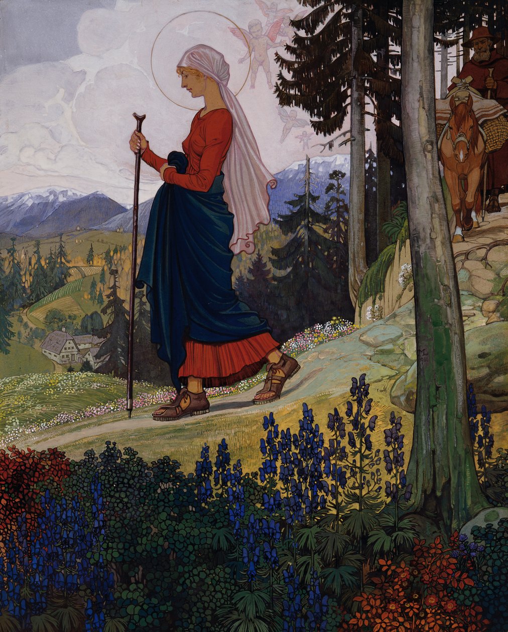 Paseo de María por las montañas de Maximilian Liebenwein