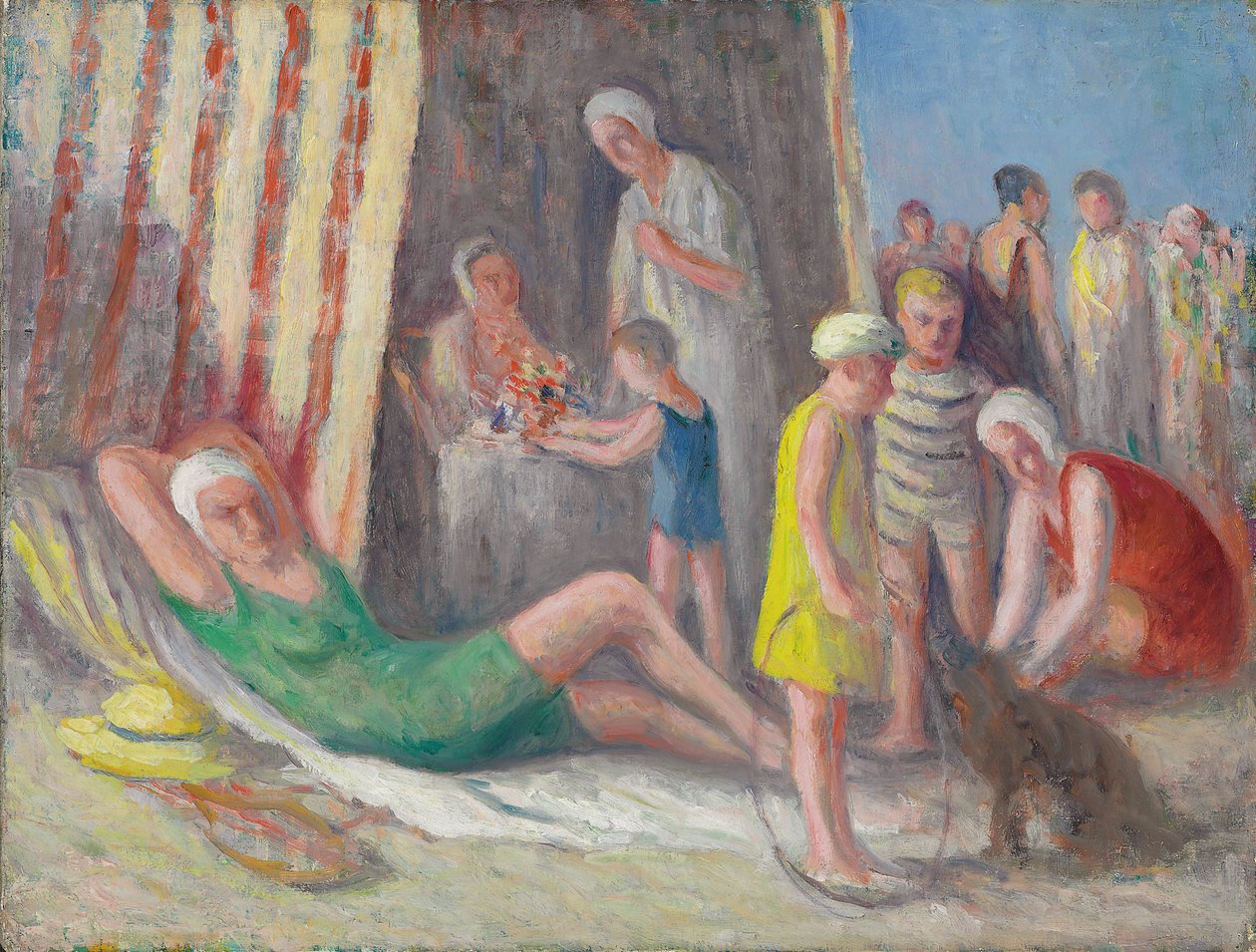 En la playa de Treport, c.1939 de Maximilien Luce