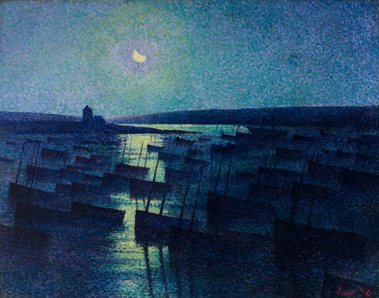 Camaret, Claro de Luna y Barcos de Pesca de Maximilien Luce
