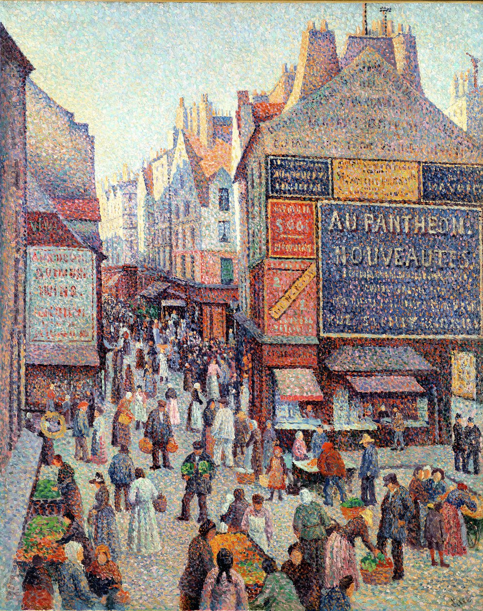 La Rue Mouffetard, c.1889-90 (óleo sobre lienzo) de Maximilien Luce