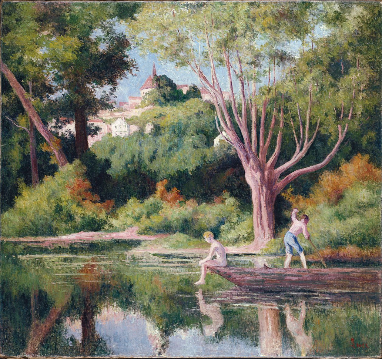 Rolleboise, bañándose de Maximilien Luce