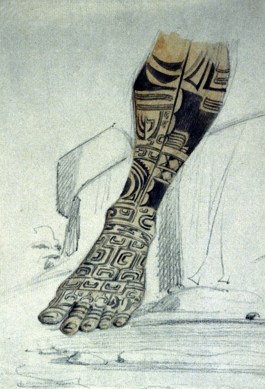 Tatuaje de pie maorí de Maximilien Radiguet
