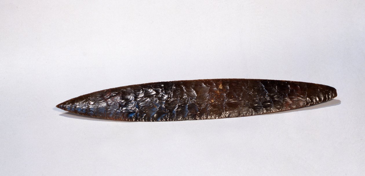 Cuchillo Sacrificial, de Nakum, Petén, Guatemala, Período Clásico Tardío de Mayan