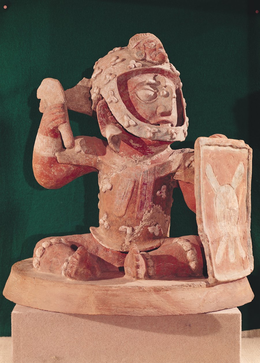 Tapa de urna con figura de un guerrero, de Guatemala, Período Clásico, 600-950 de Mayan