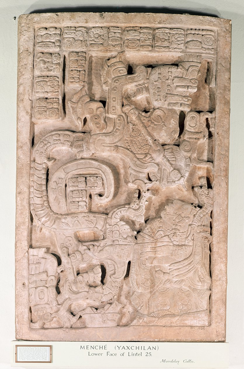 Dintel 25 de Yaxchilán, período Clásico Tardío, 600-900 d.C. de Mayan