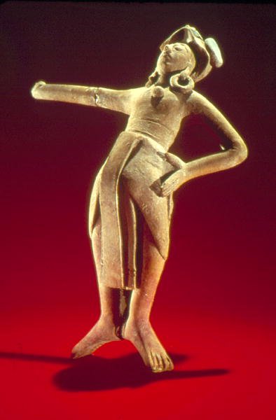 Figura de un jugador de pelota sagrado, de la Isla de Jaina, c.600-900 de Mayan