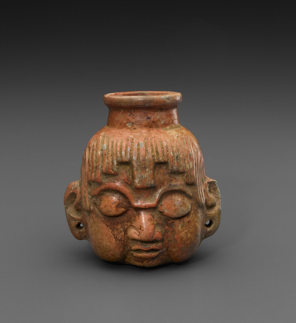 Frasco con cabeza de efigie, 600-900 d.C. de Mayan Mayan