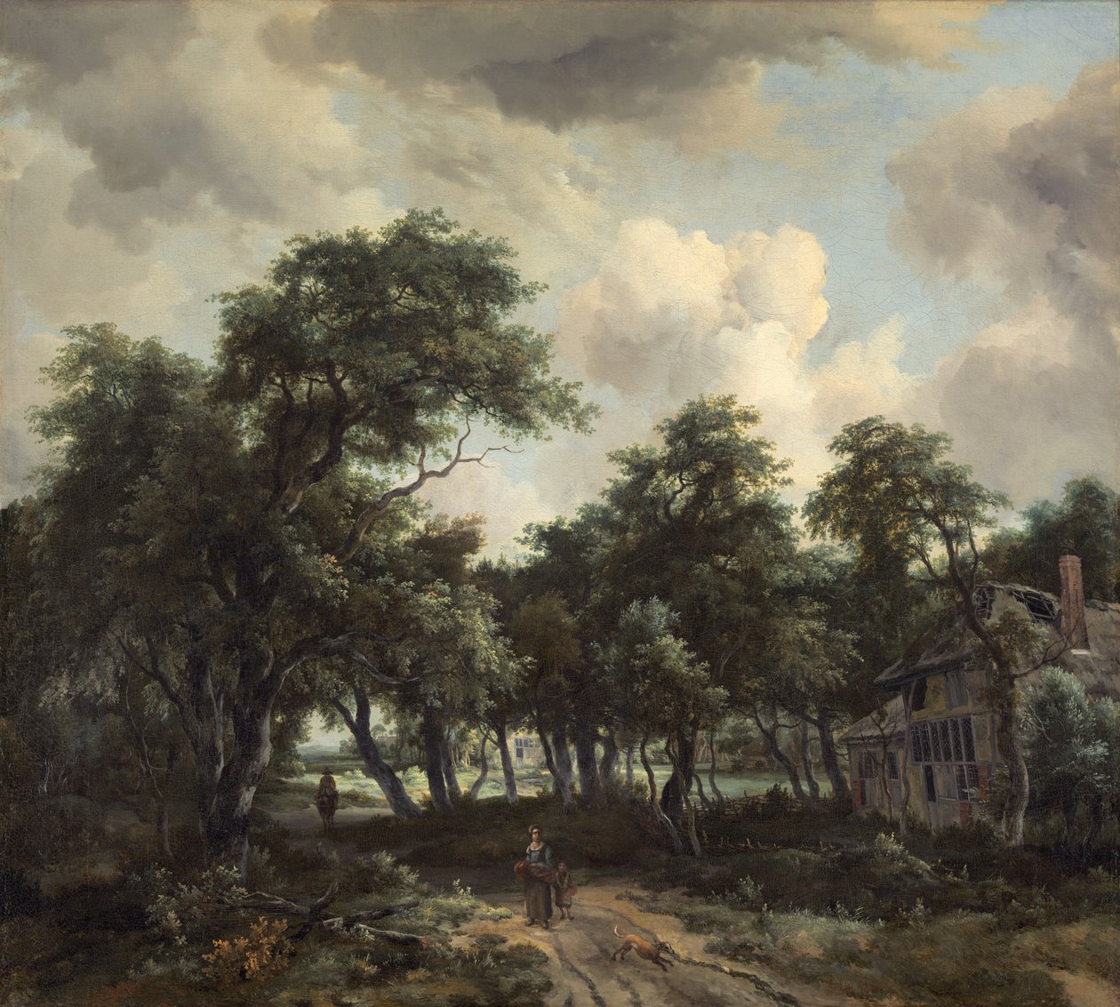 Cabaña entre árboles de Meindert Hobbema