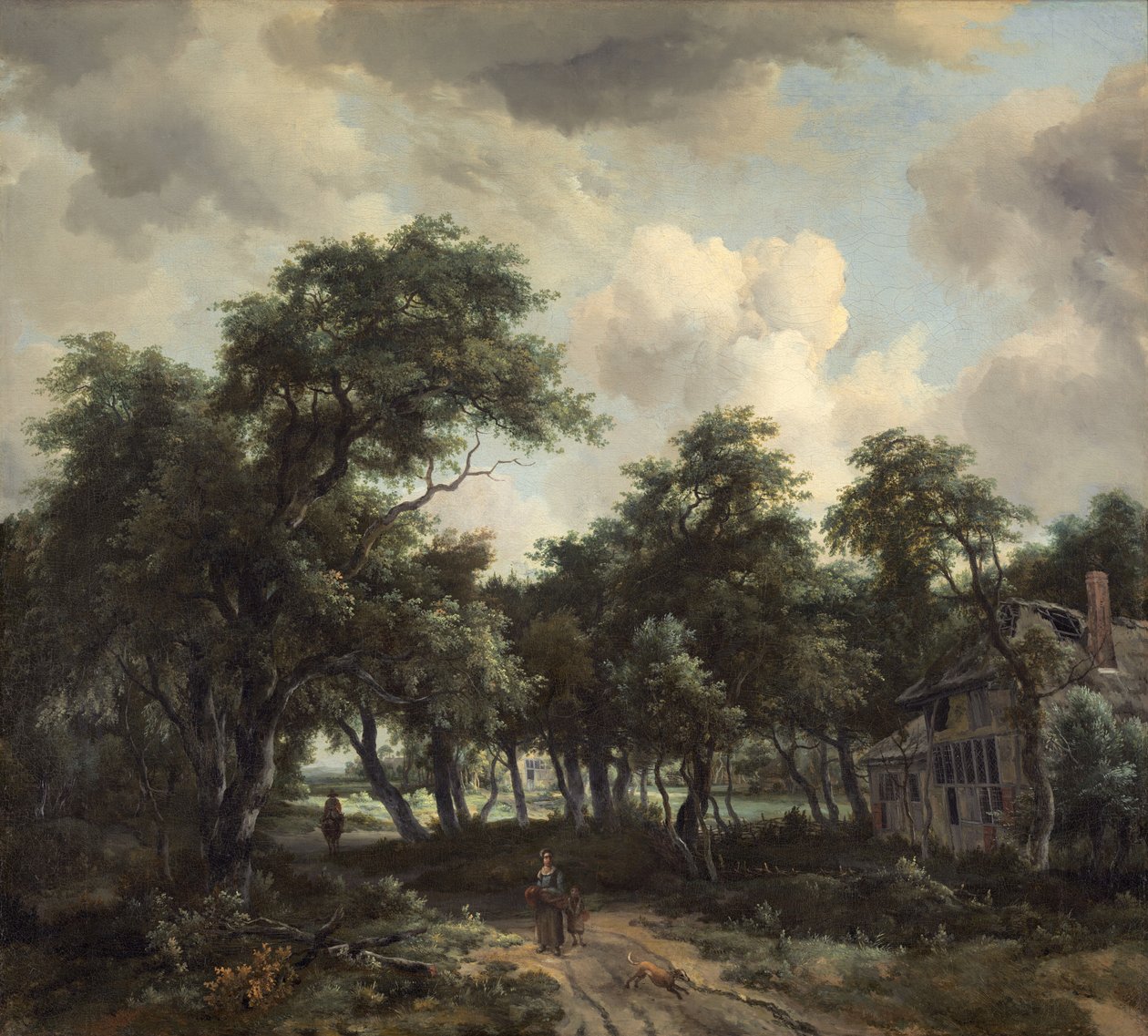 Cabaña entre árboles de Meindert Hobbema