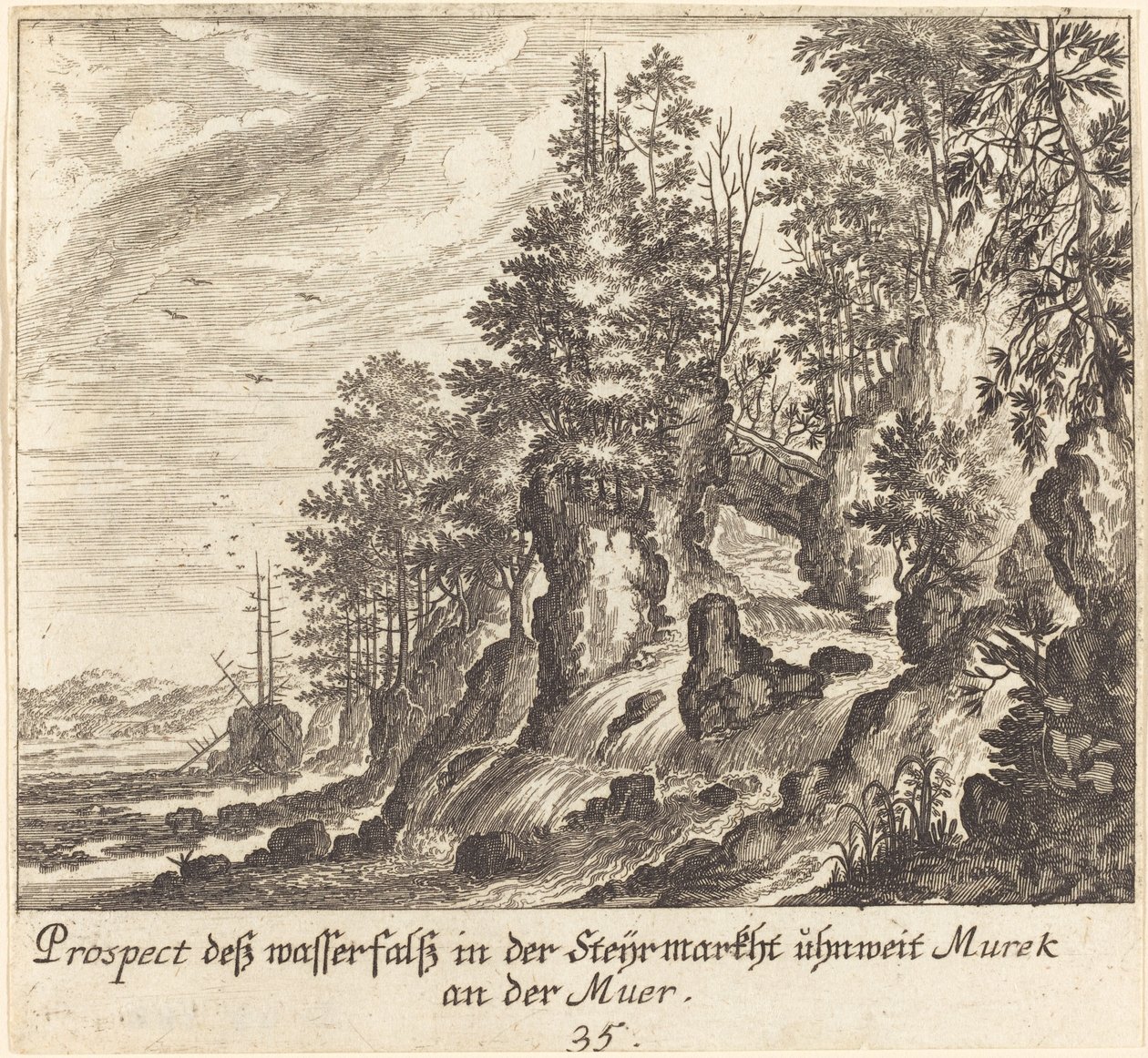 Cascada de Melchior Küsel after Johann Wilhelm Baur
