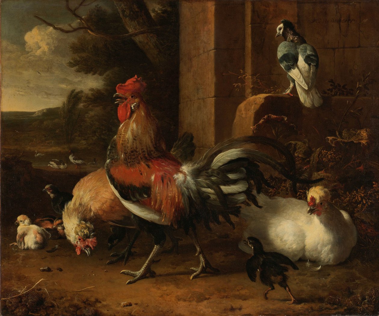 Un corral de aves de corral de Melchior d