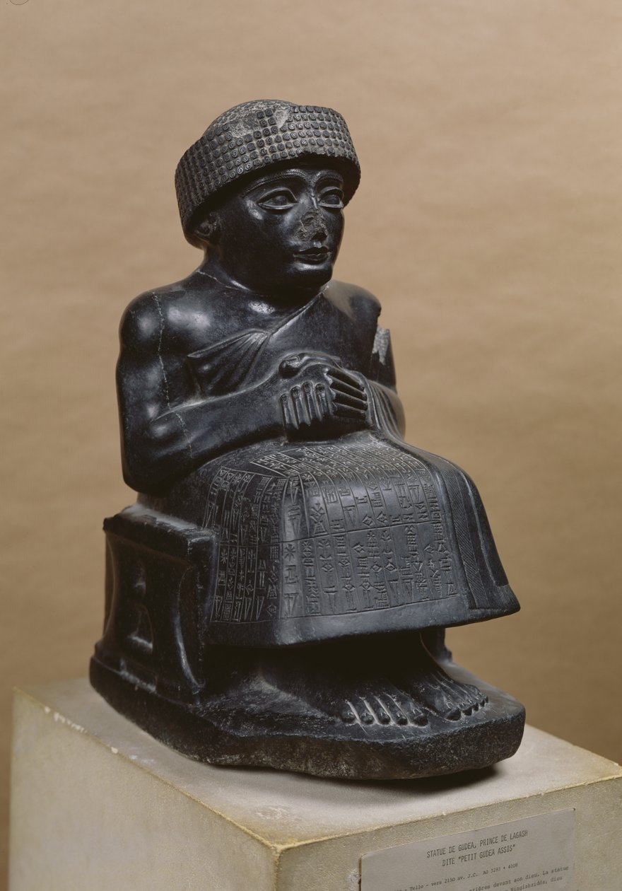 Gudea, Príncipe de Lagash, estatua dedicada a Ningizzada, Neo-Sumerio, de Telloh, antigua Girsu, c.2130 a.C. de Mesopotamian