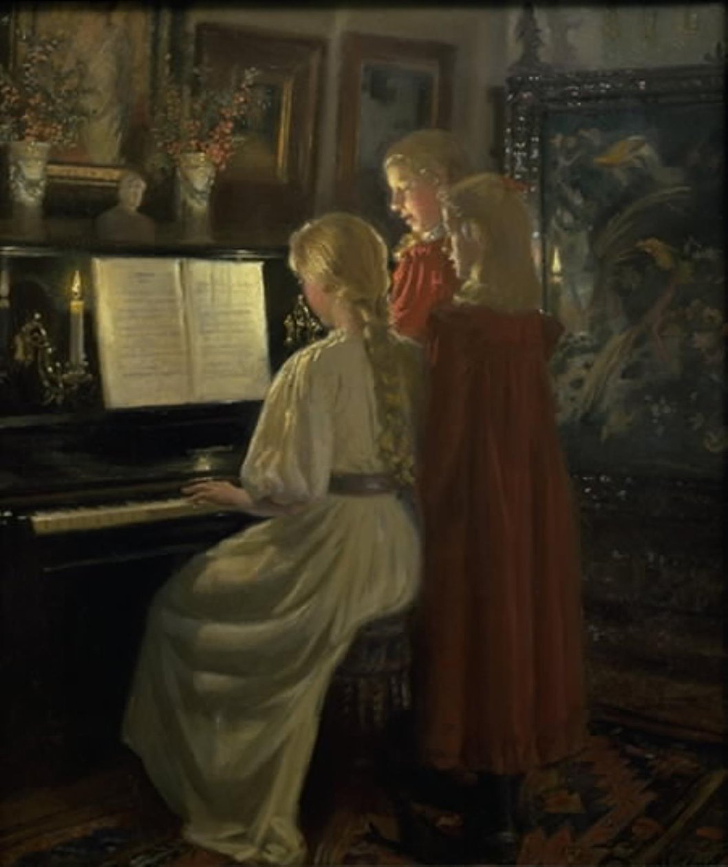 Niños cantando de Michael Ancher